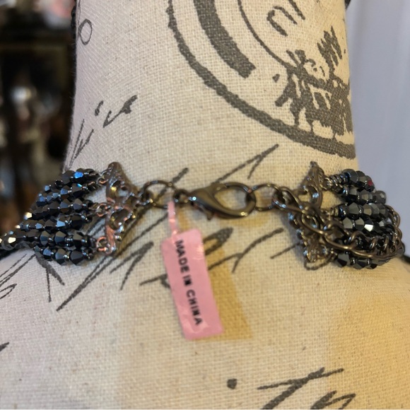 Vintage Large Runway Style 6 Strand Crystal Bib Necklace - Picture 4 of 7